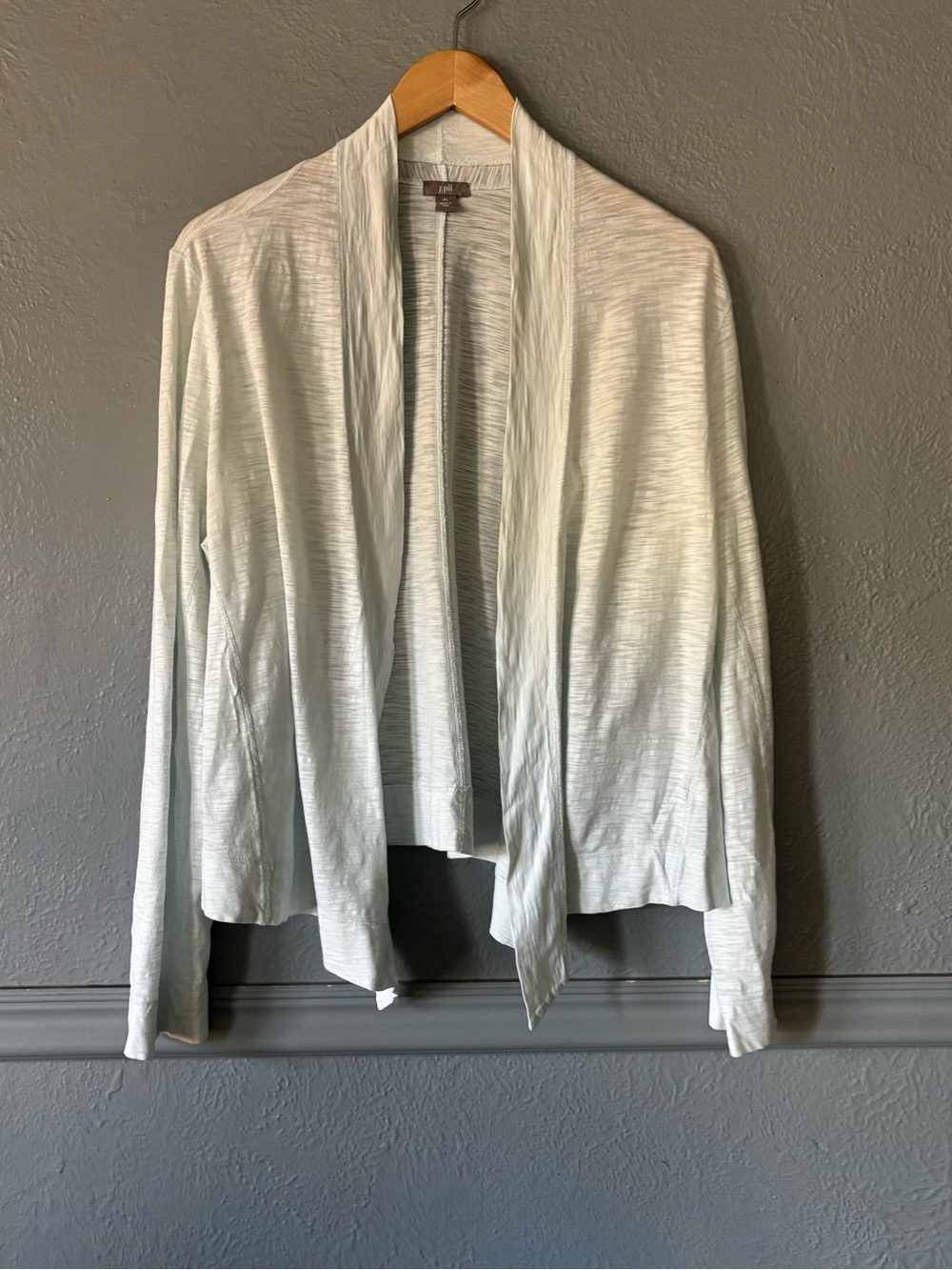 J. Jill Lightweight Slub Cotton Open Front Cardigan Seafoam Green XL